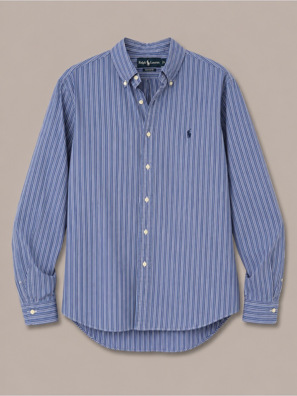Ralph Lauren Blue Multi-Stripe Button-Down Dress Shirt